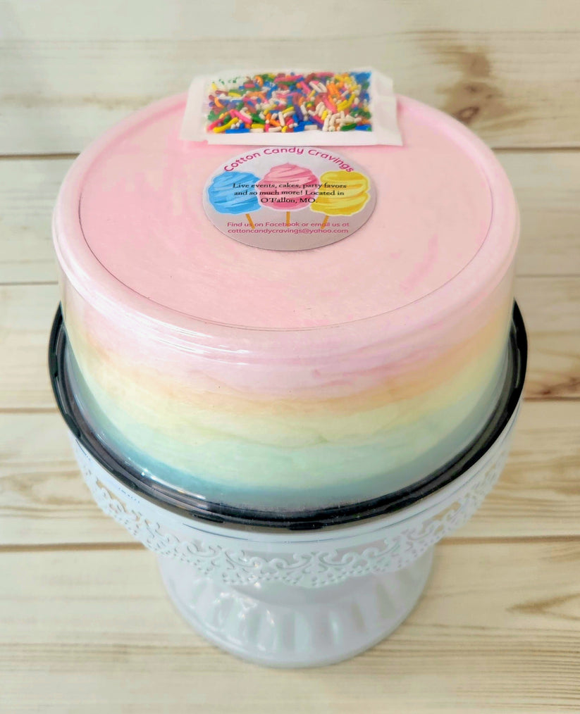 Rainbow 5 Layer Cake (Pink Top) Cotton Candy Cravings